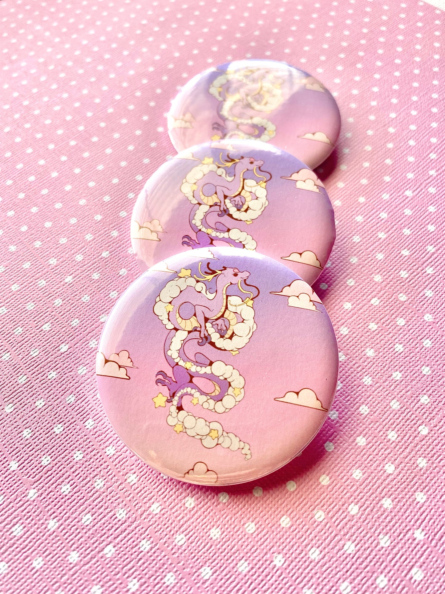 Dreamy Dragon Button Pin