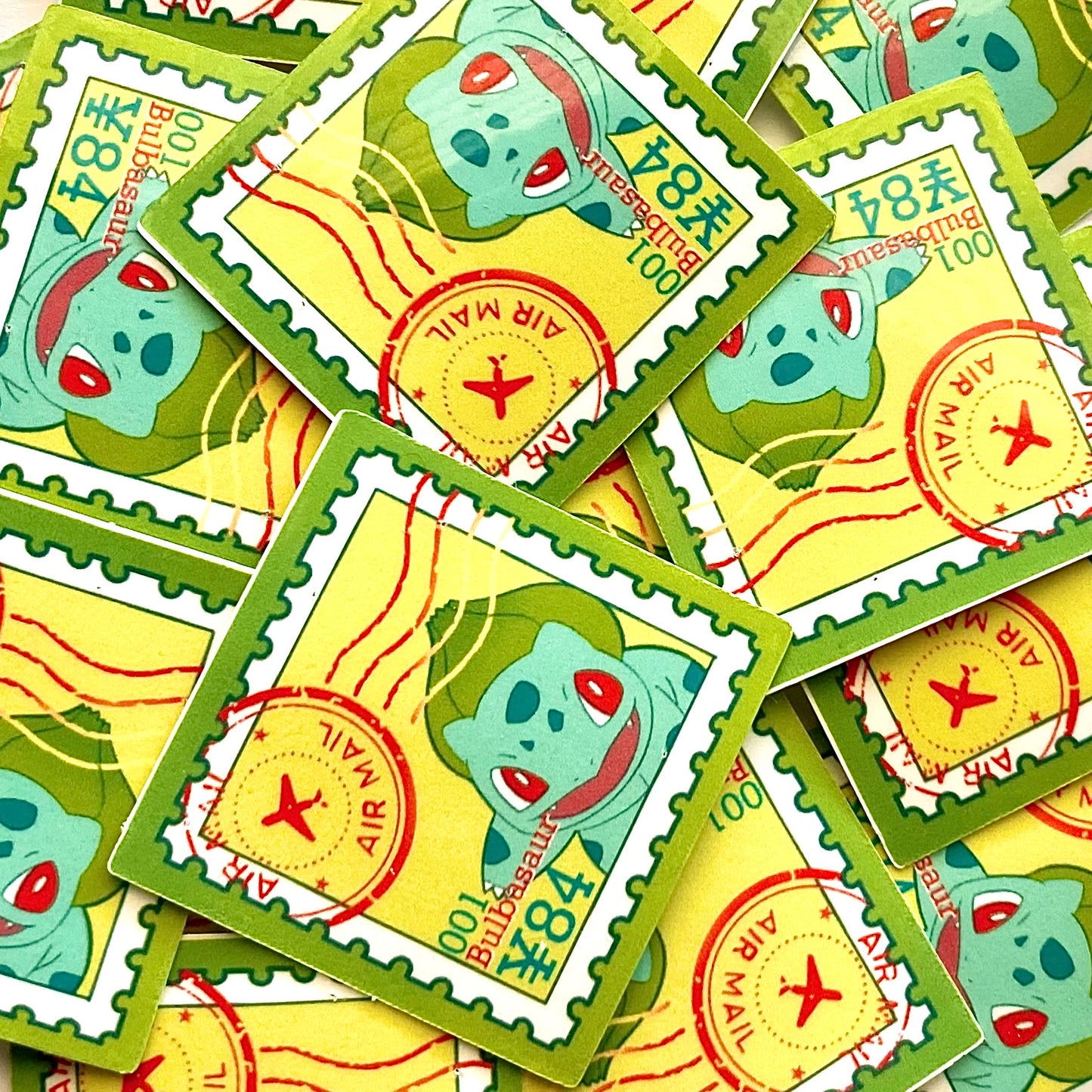 Grass Type Stamps (mockups) vinyl sticker (pack of 9)
