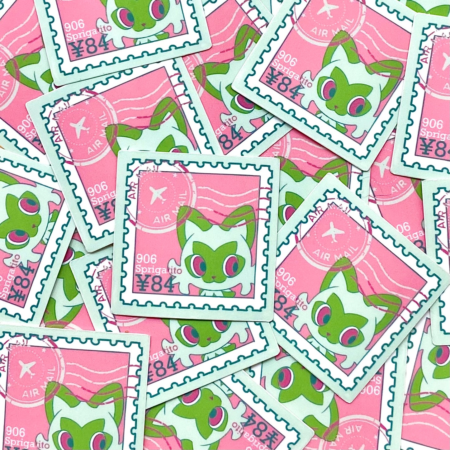 Grass Type Stamps (mockups) vinyl sticker (pack of 9)