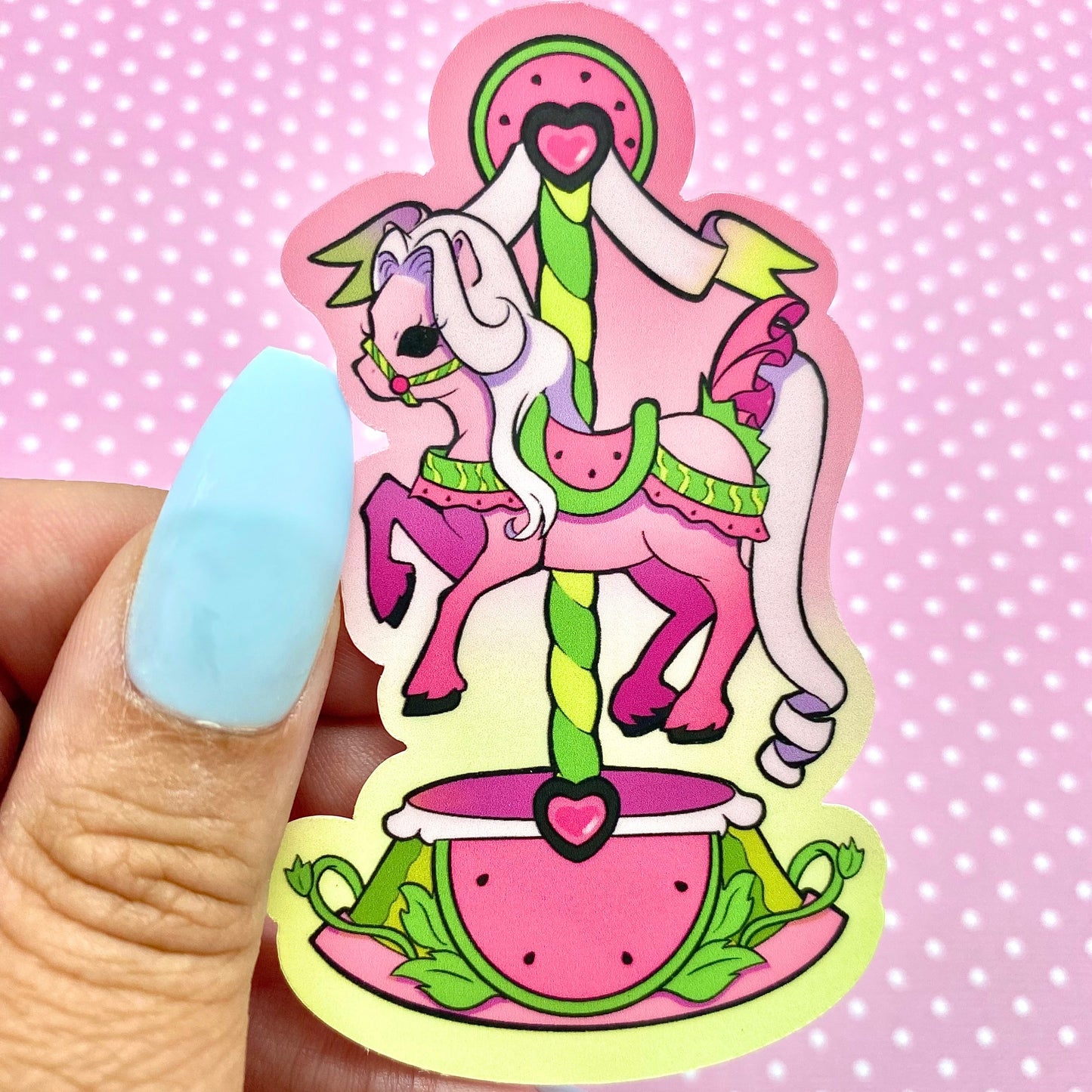 Watermelon Carousel Horse vinyl sticker