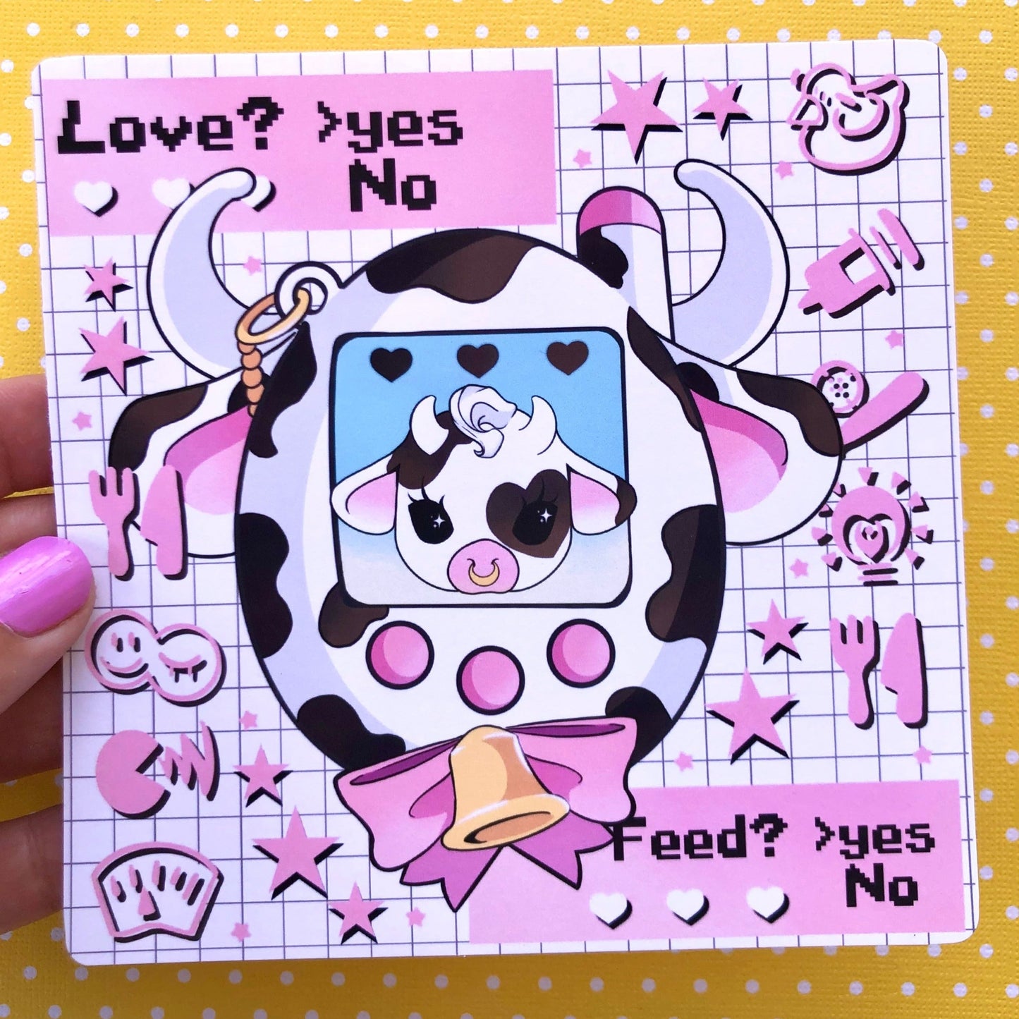 Moolisa Tamagotchi Square Art Mini Print (2 sizes available)