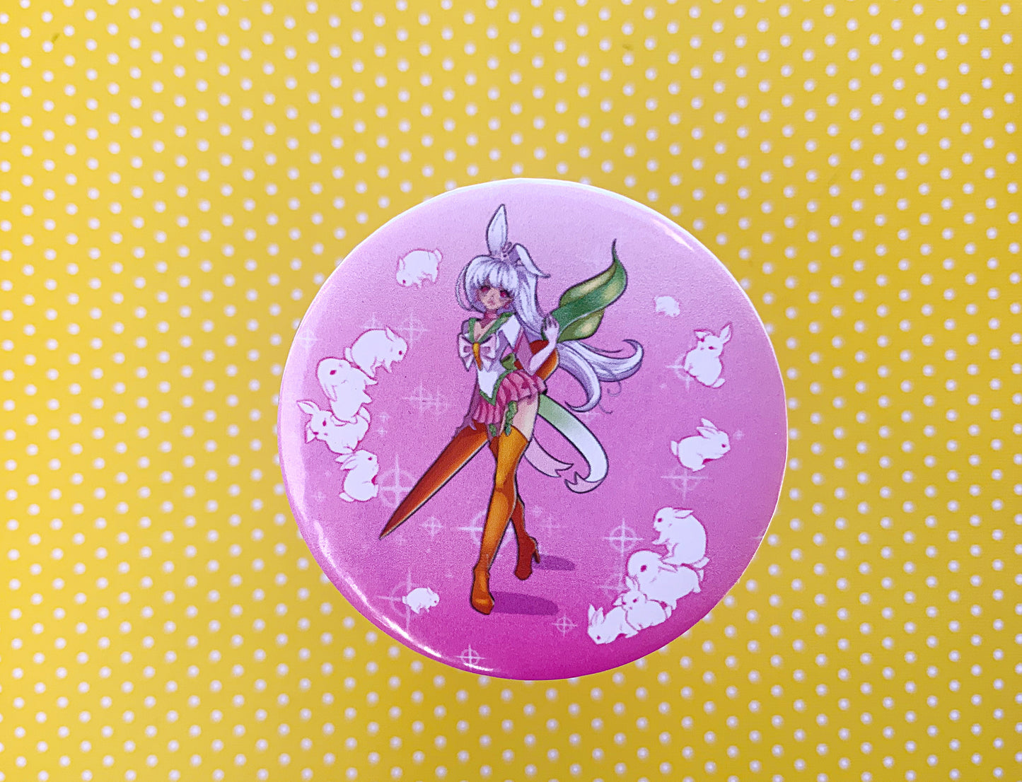 Magical Girl Bunni Button Pin