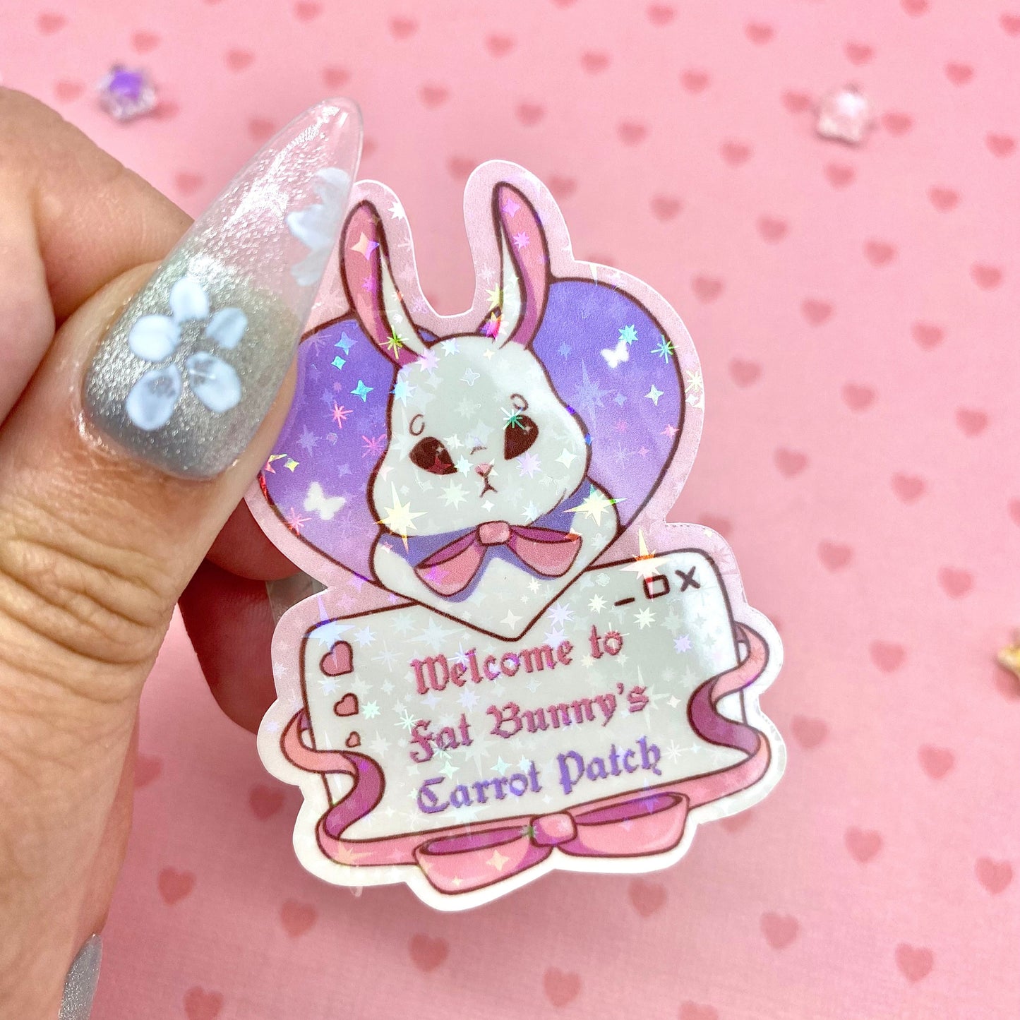 Fat Bunny's Holographic vinyl sticker