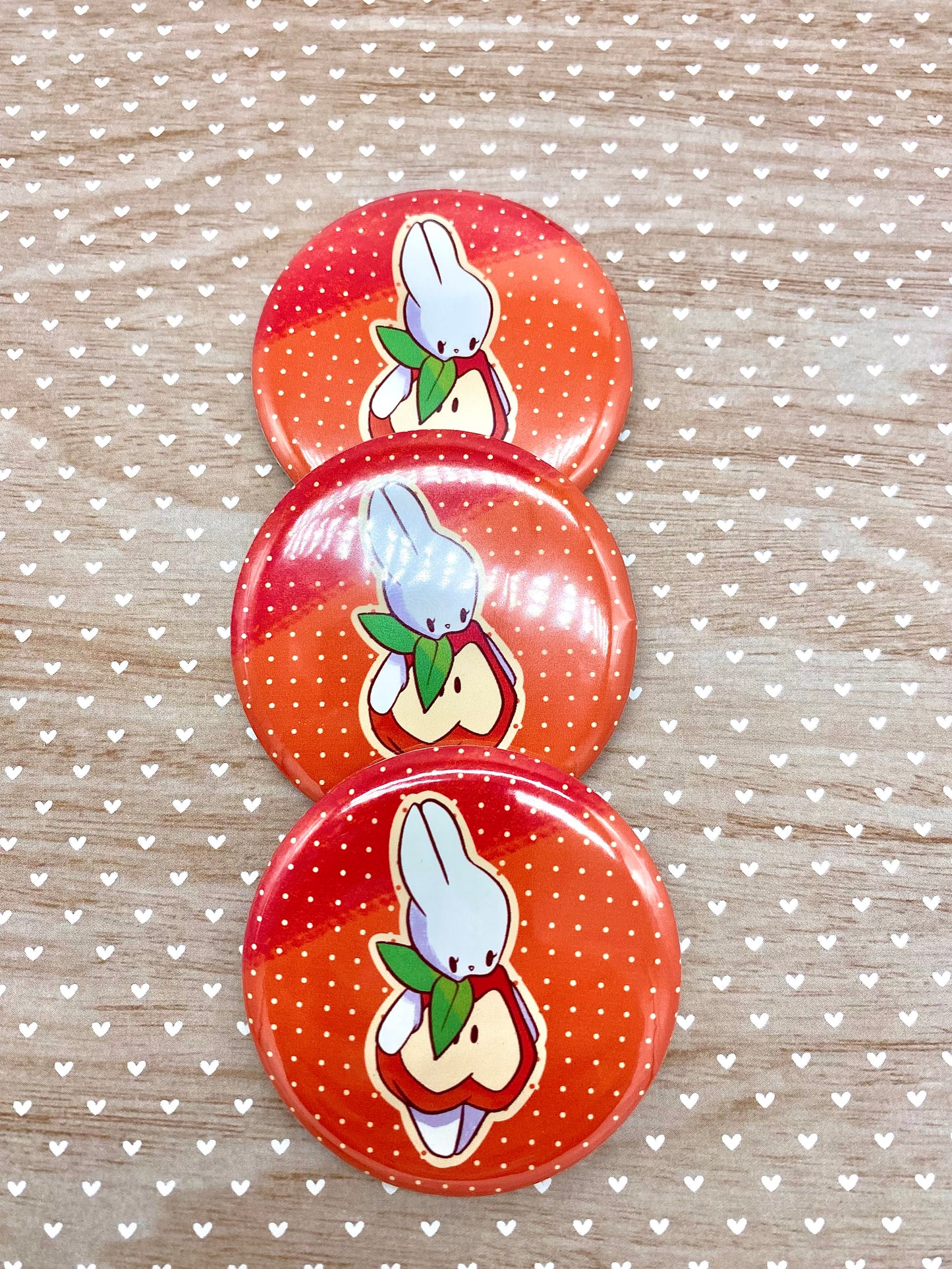 Apples x Bunnies Button Pin