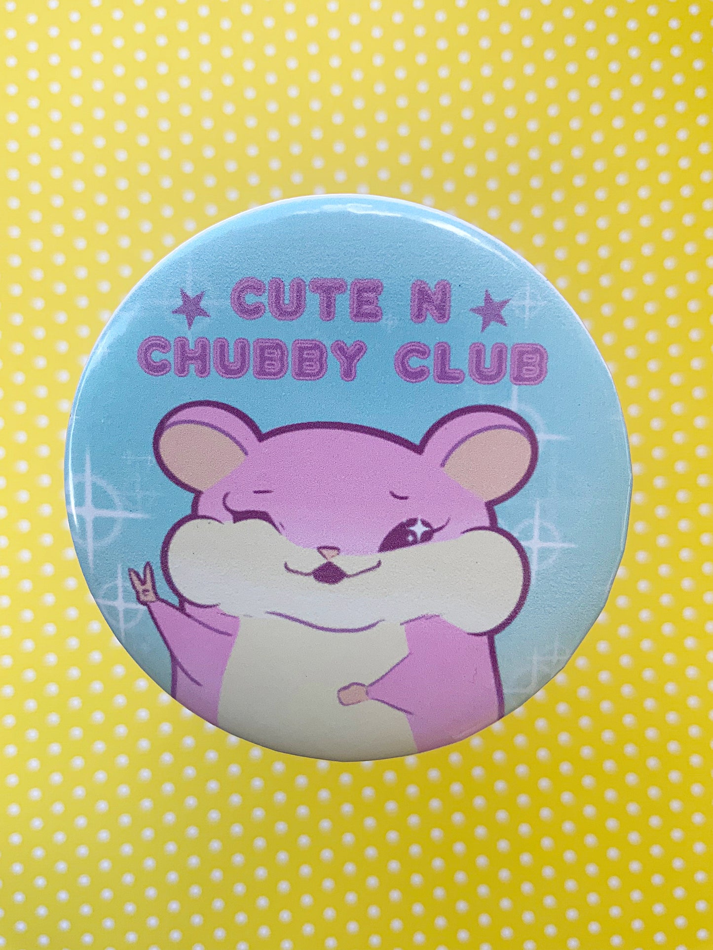 Cute and Chubby Club Button Pin
