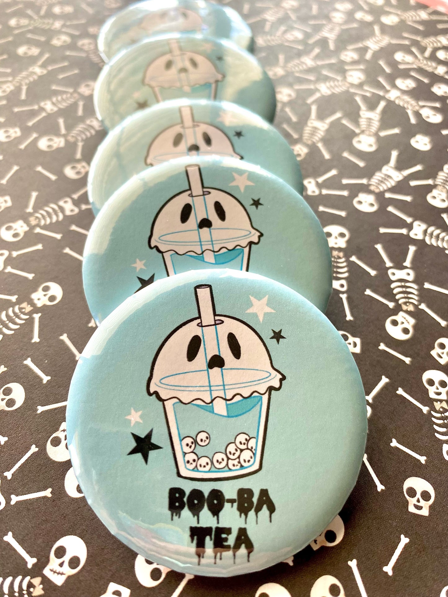 Boo-ba Tea Button Pin