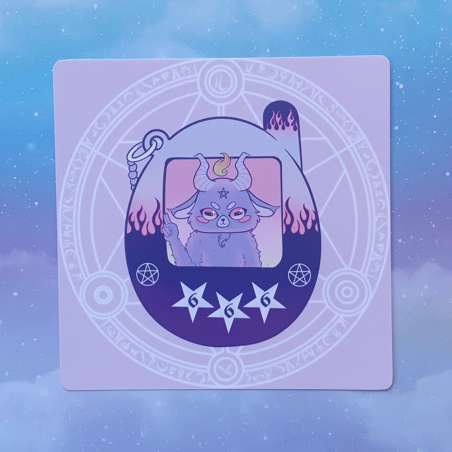 Baphomet Tamagotchi Square Art Mini Print (2 sizes available)