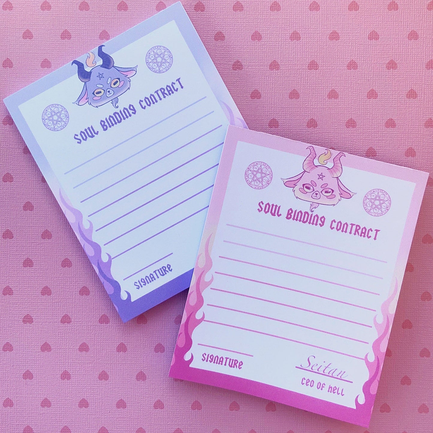 Baphomet Soul Binding Contract Notepad
