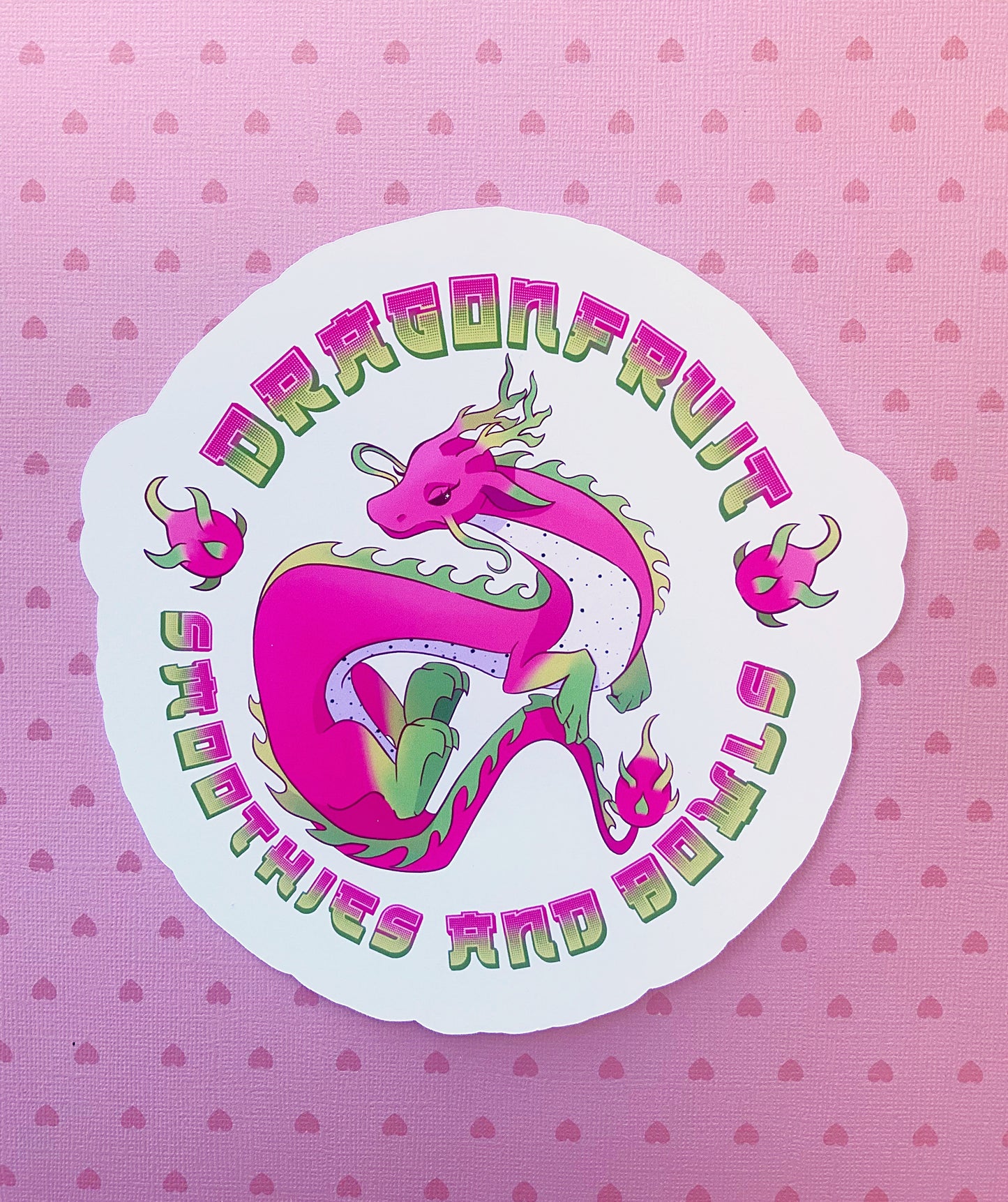 Dragon fruit Smoothies & Bowls Circle art print