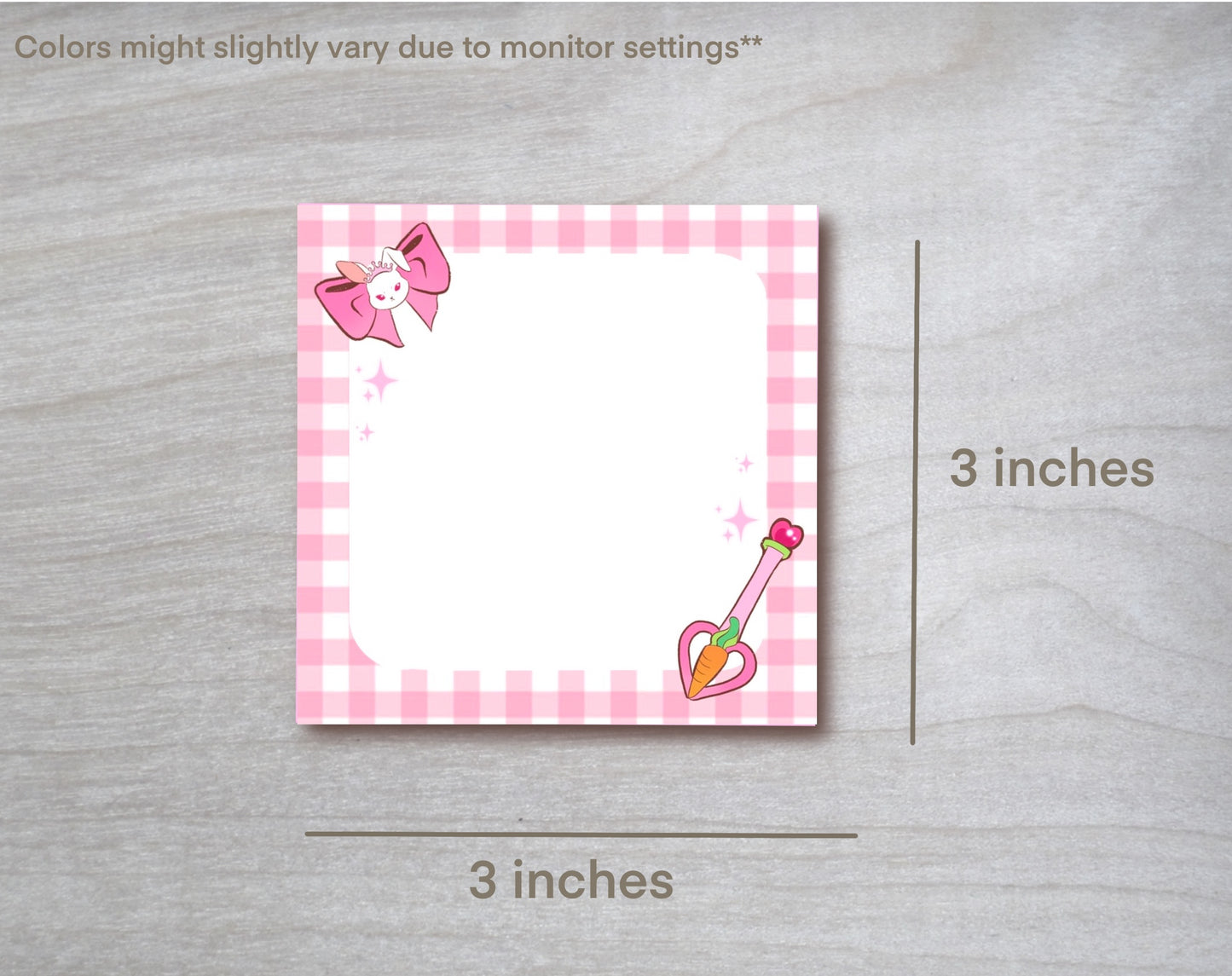 Bunni Pink Gingham Memopad