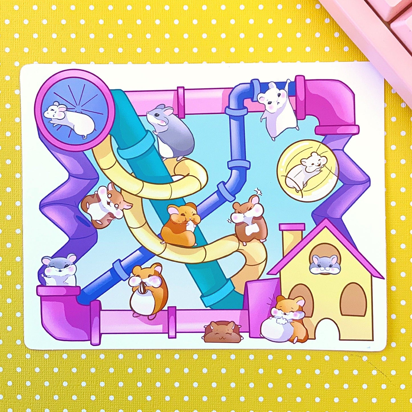 Hamster Hell mini print (2 sizes available)