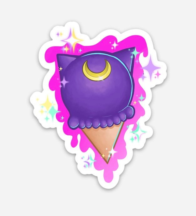 Sailor Moon Artemis Luna ice cream cone magnets (set of 2)