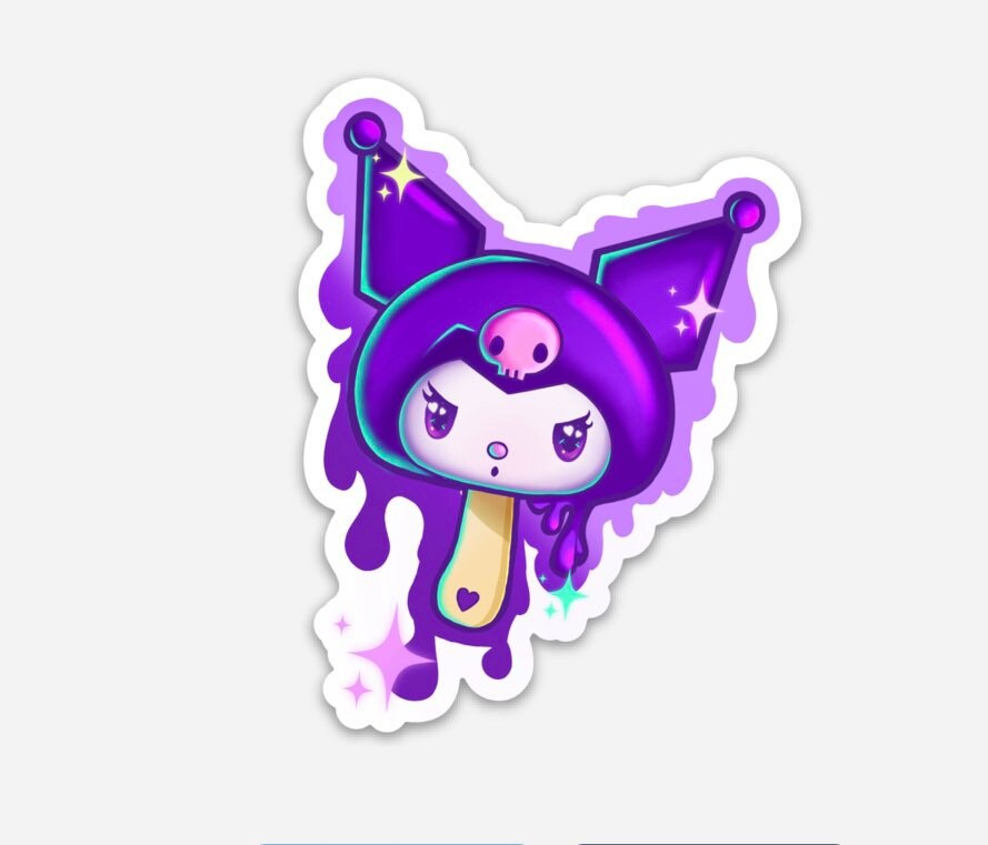 kuromi kawaii ice cream cone magnet