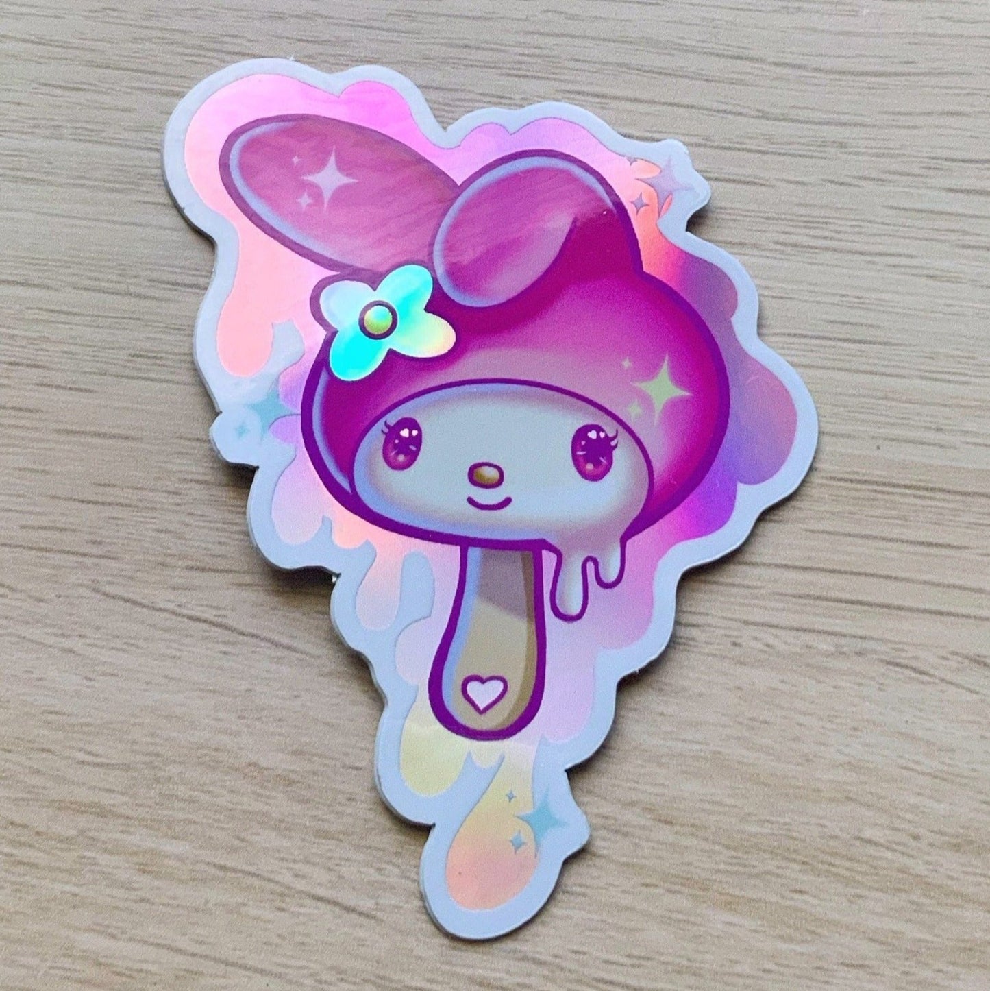 My melody ice cream holographic vinyl sticker