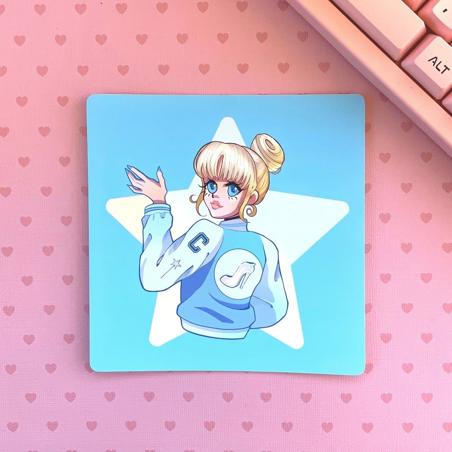 Cinderella inspired varsity jacket Art square mini print (2 sizes available)