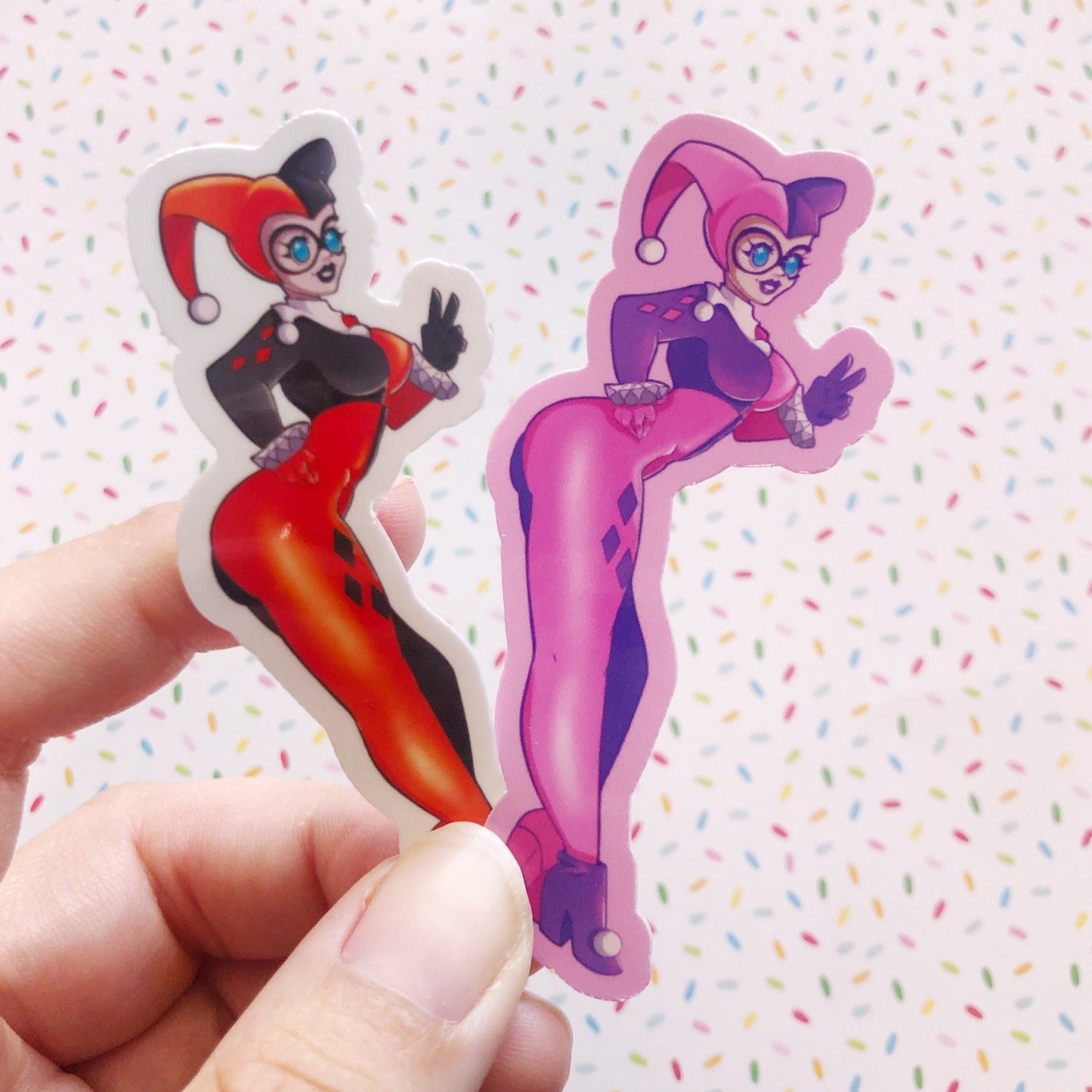 Classic Harley Quinn vinyl sticker (Set of 2)