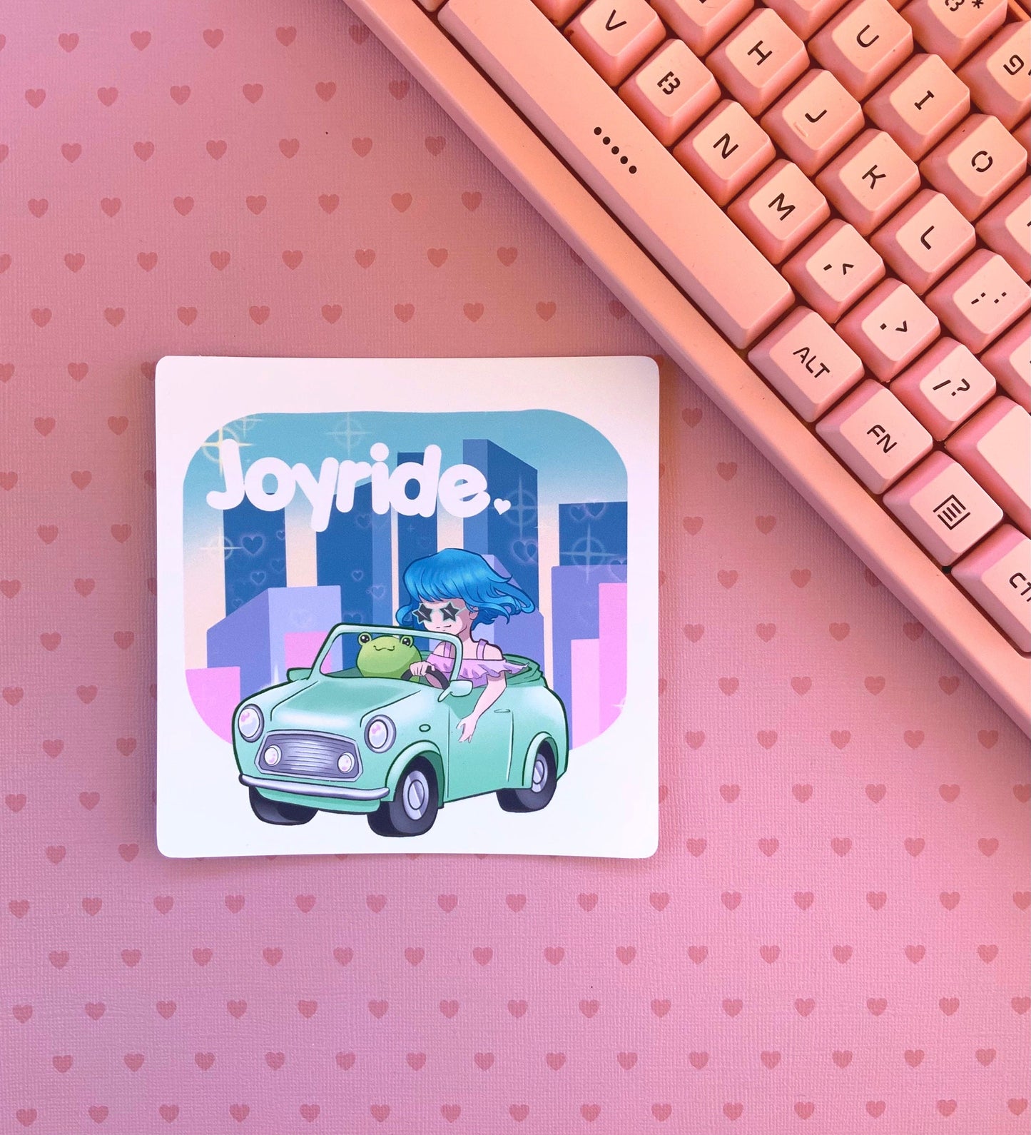 Joyride with friends Art square mini print (2 sizes available)