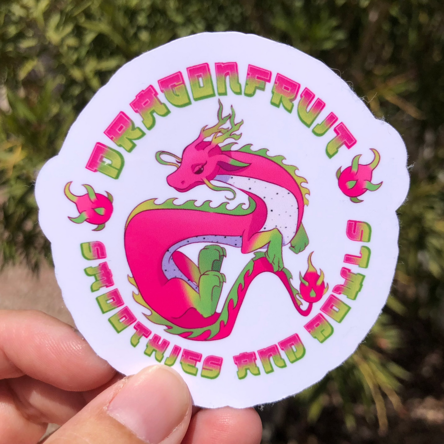 Dragon Fruit Smoothies & Bowls vinyl sticker