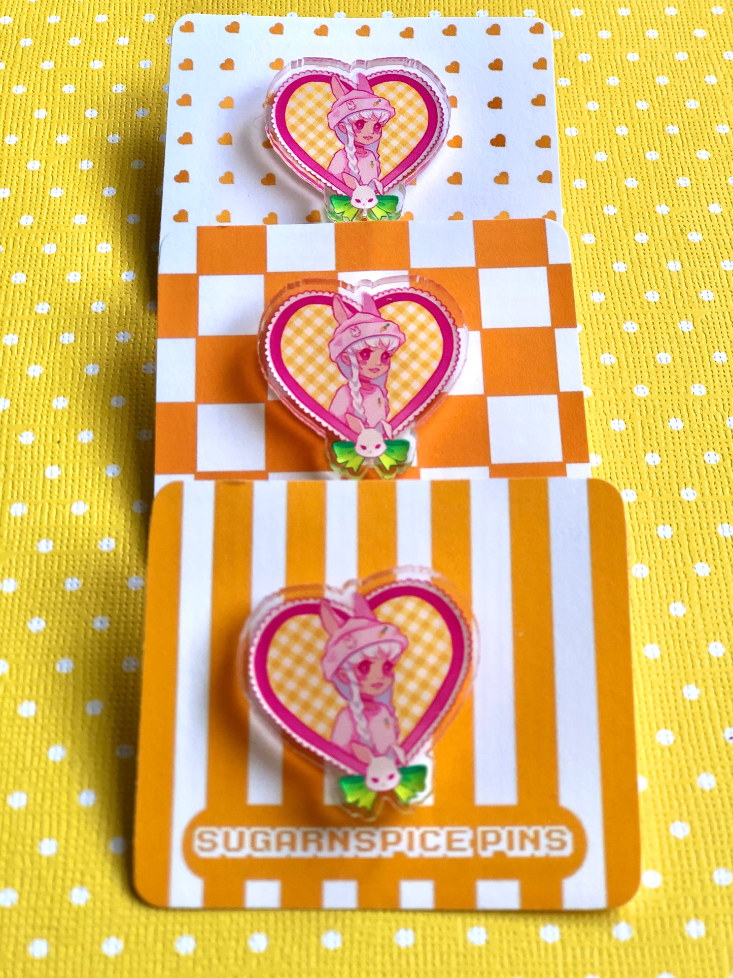 Bunni Gingham Acrylic Pin