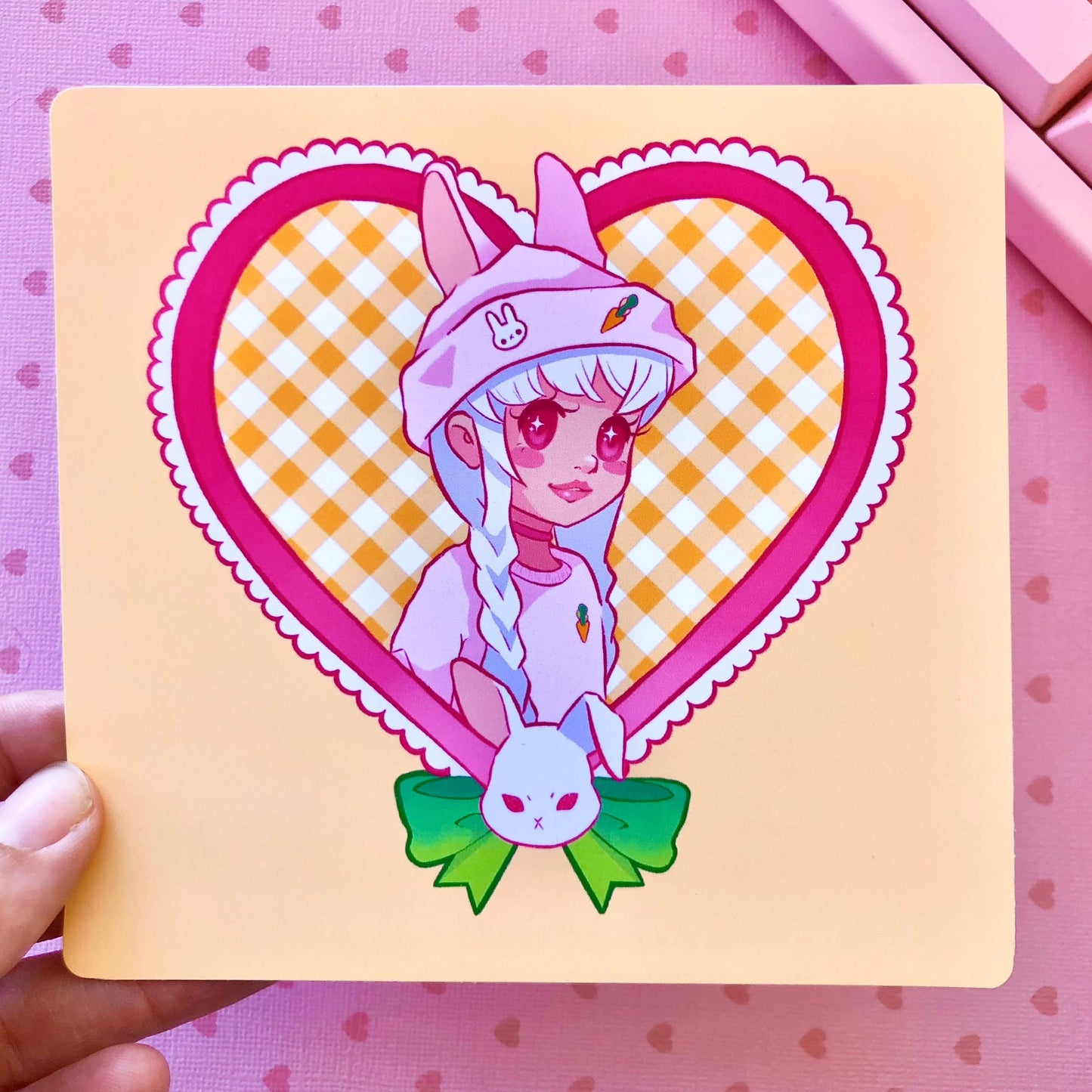 Bunni Gingham Square Art Mini Print (2 sizes available)