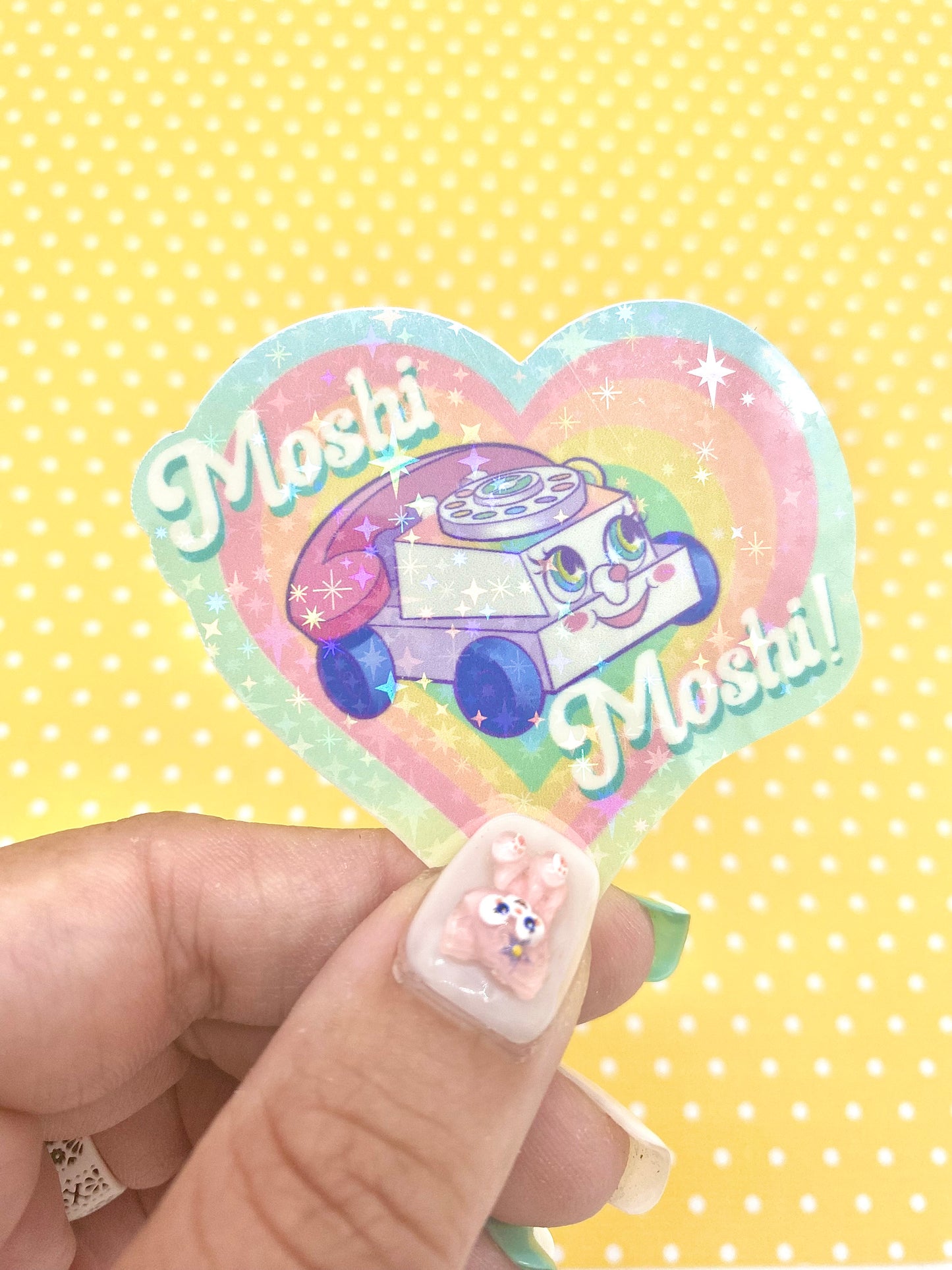 Moshi Moshi Holographic vinyl sticker