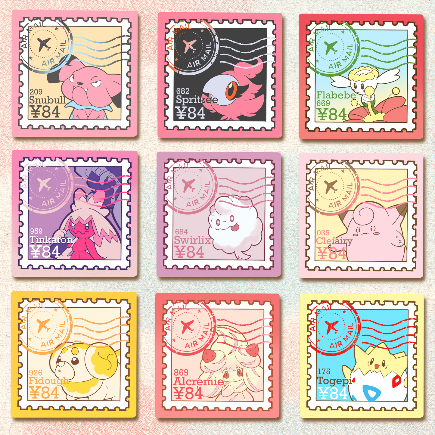 Fairy Type Stamps (mockups) vinyl  sticker pack