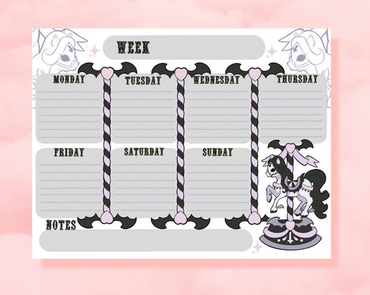 Goth Carousel Weekly Planner