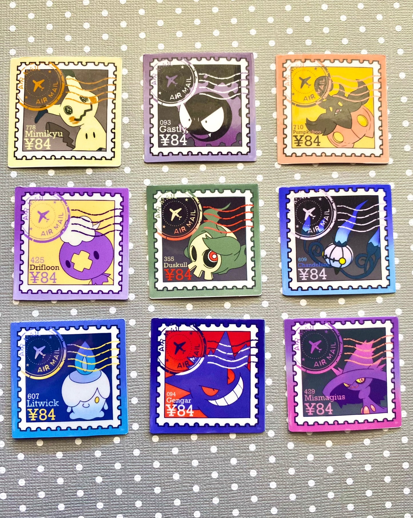 Ghost Type PokeStamps vinyl sticker pack