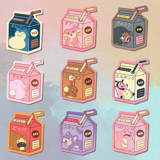 Normal Type Pokepals Juice Boxes vinyl sticker pack