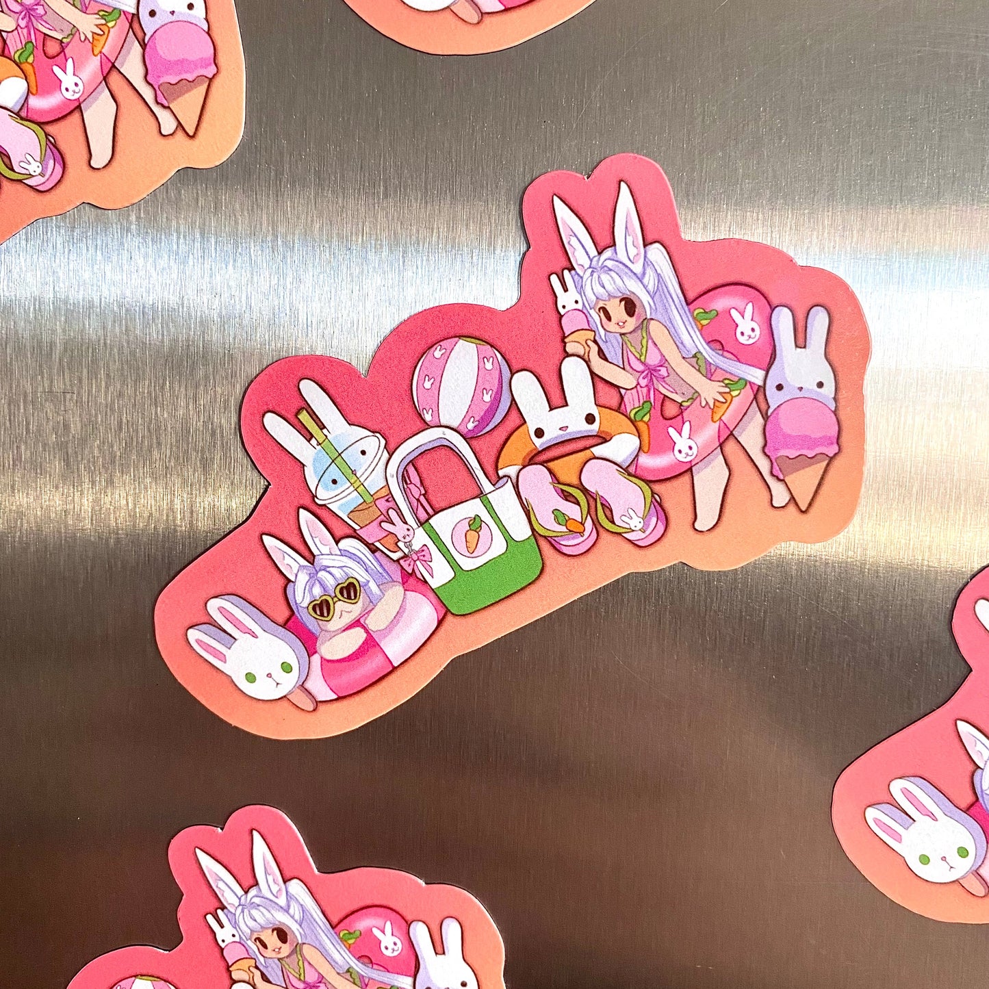 Bunni at the pool Magnet