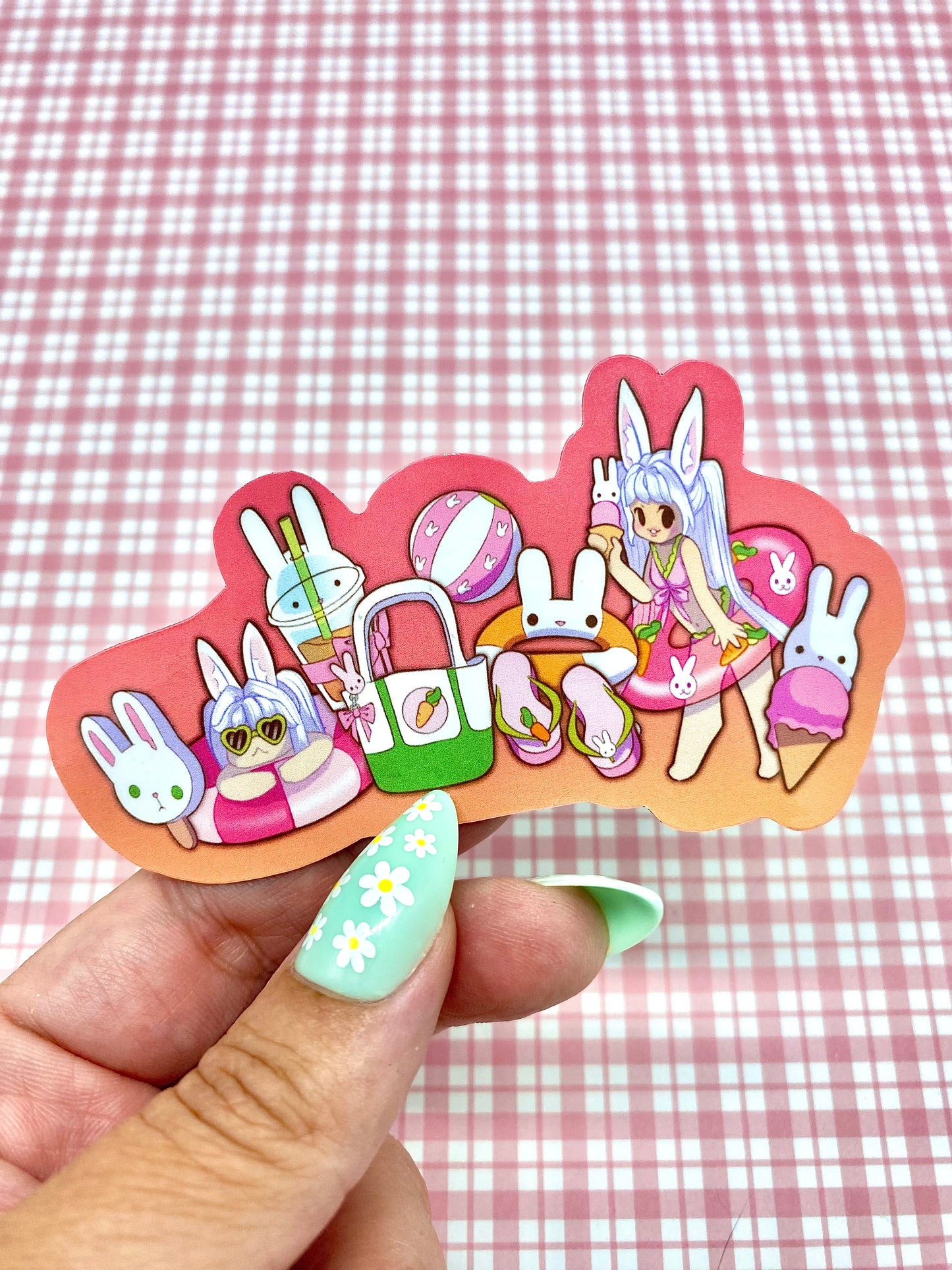 Bunni at the pool Magnet