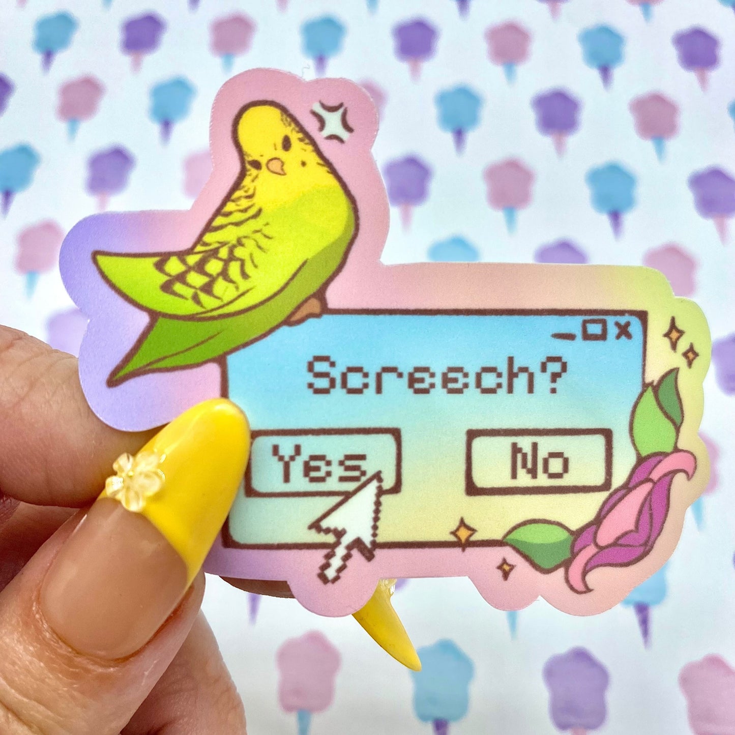 Screech? Budgie vinyl sticker