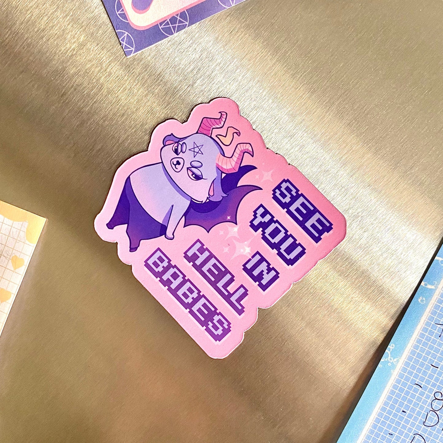 See you in hell babes Baphomet magnet