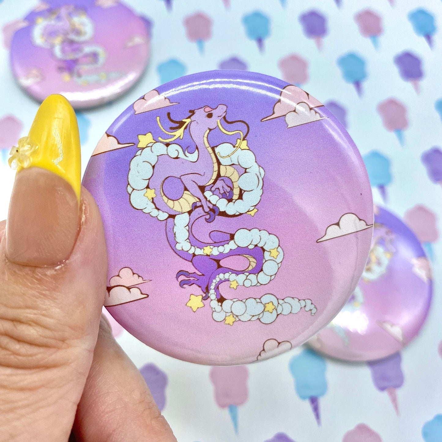 Dreamy Dragon Button Pin