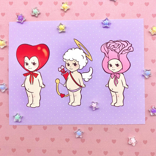 Valentine Babies mini art print