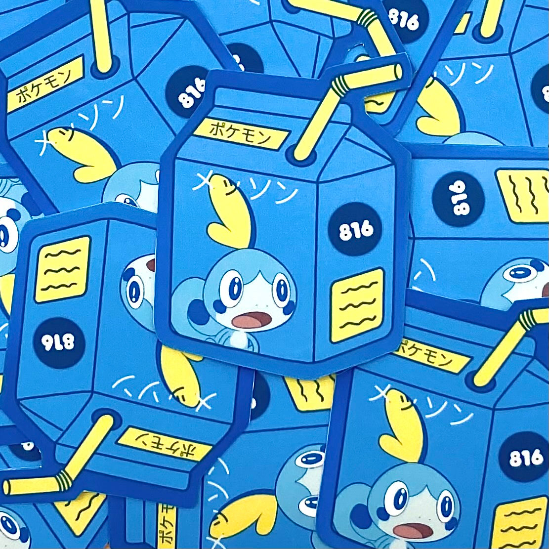 Water Type Starters Juice Boxes vinyl sticker pack