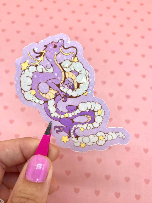 Dreamy Dragon holographic vinyl sticker