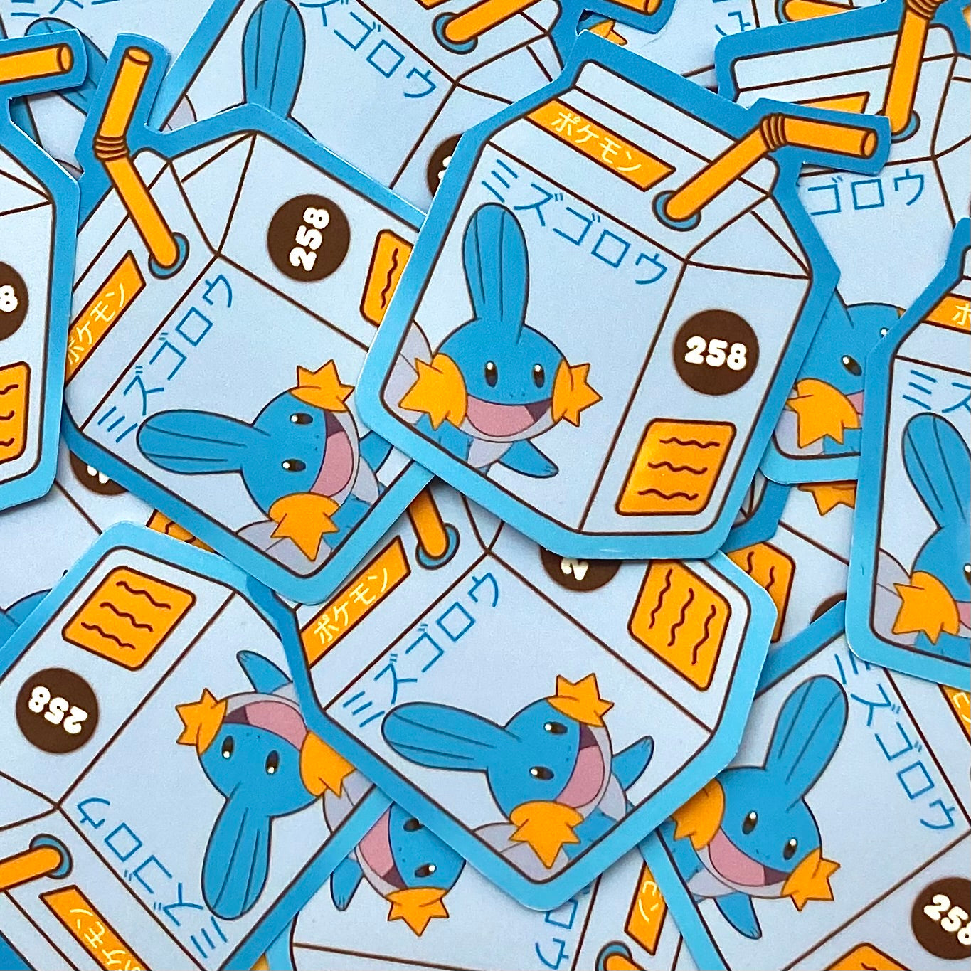 Water Type Starters Juice Boxes vinyl sticker pack