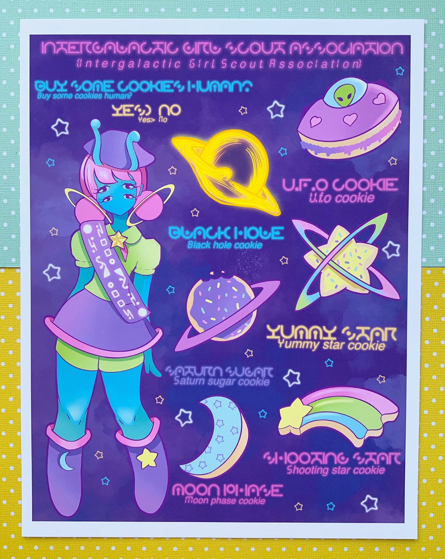 Alien Girl Scout art print