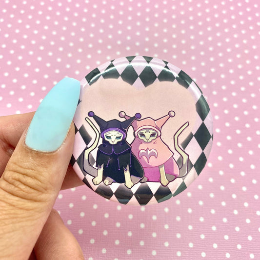 Jester Kitties Button Pin