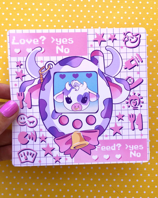 Lavender Moolisa Tamagotchi Square Art Mini Print (2 sizes available)