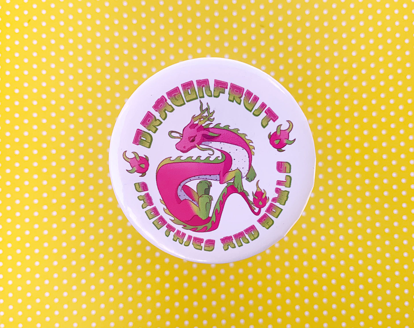 Dragonfruit Smoothies & Bowls Button Pin