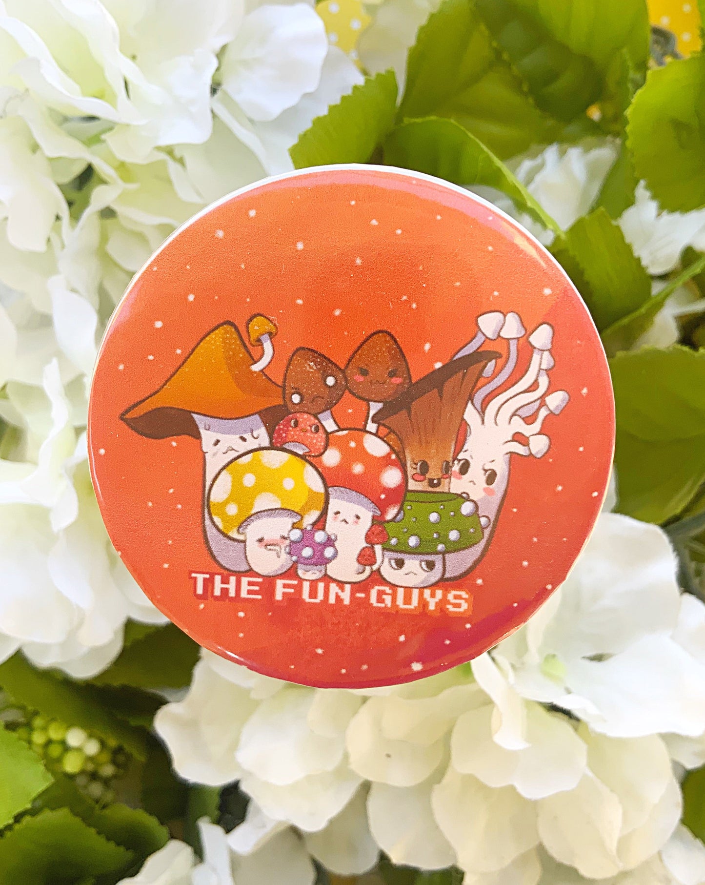 The Fun-Guys Mushrooms Button Pin