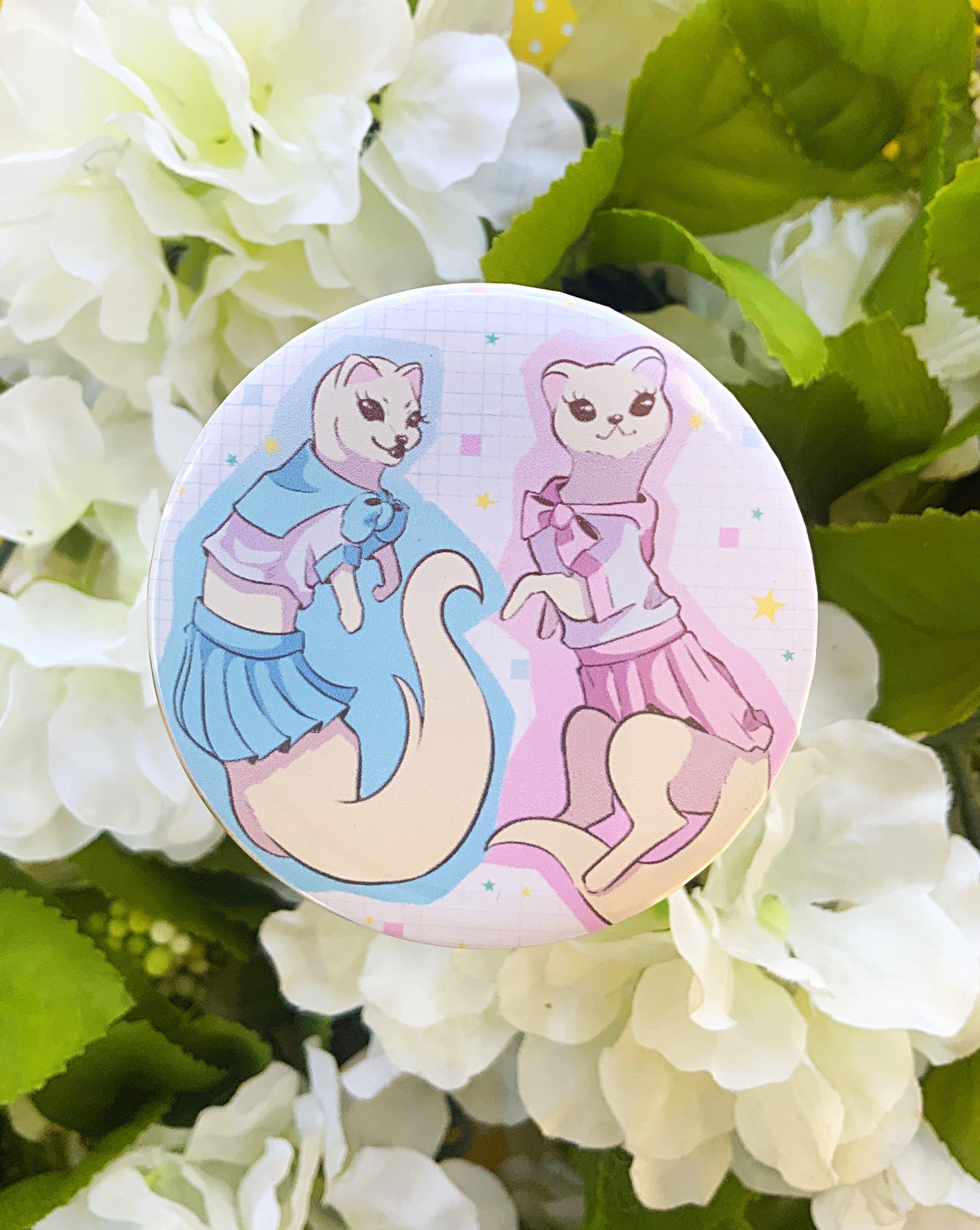 Sailor Ferrets Button Pin