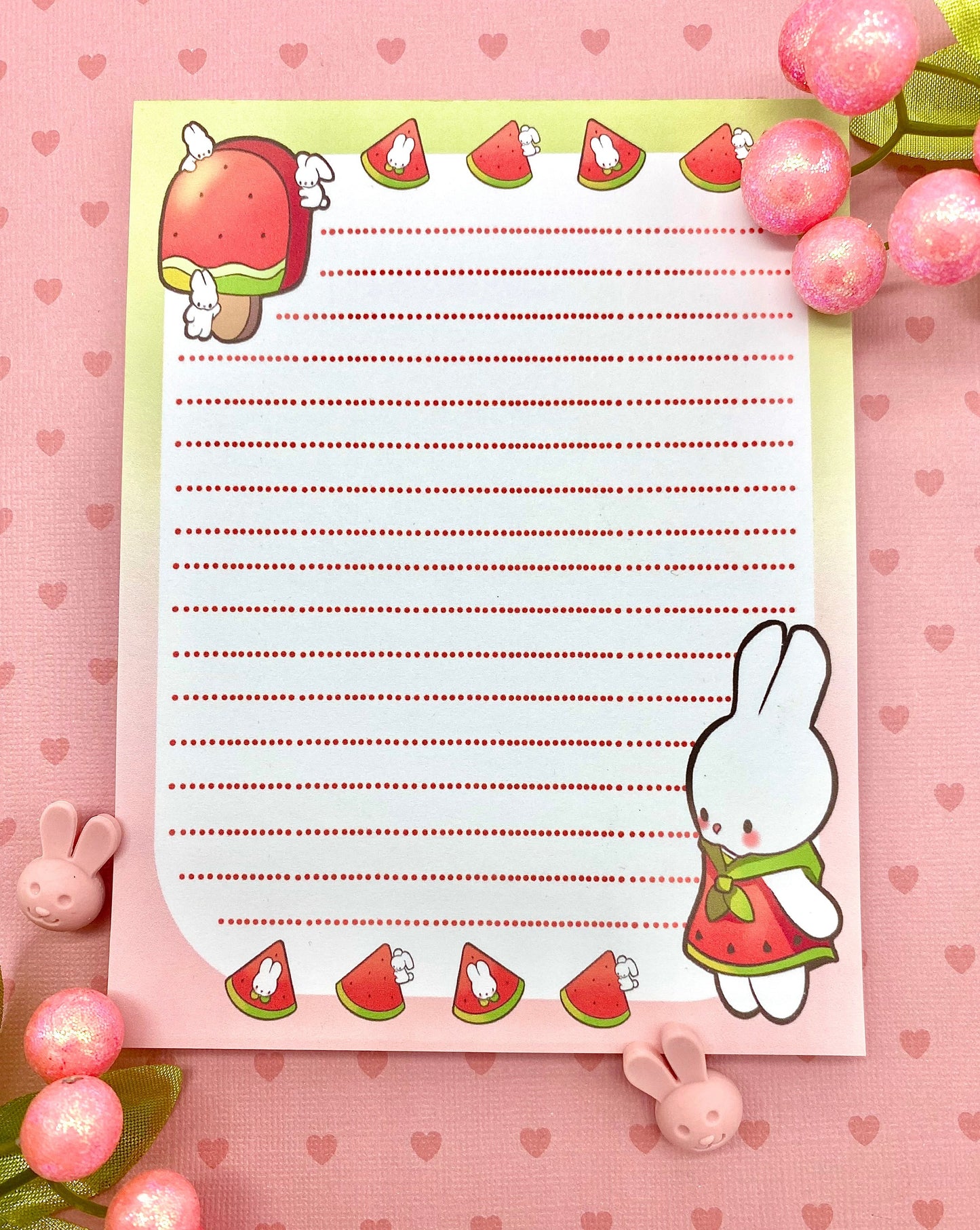 Watermelon Bunnies Notepad/ Day Planner