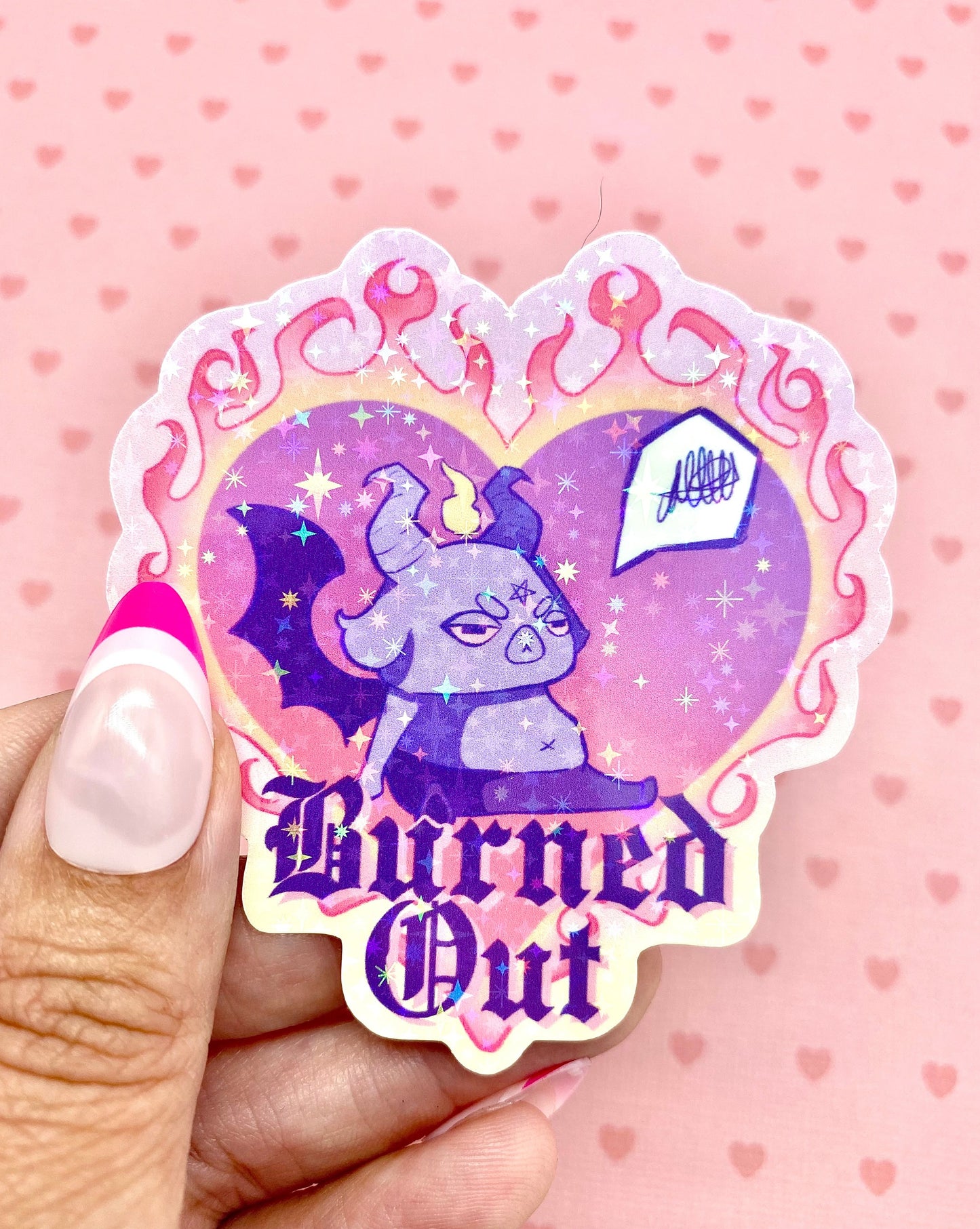 Burned Out Baphomet Holographic vinyl sticker