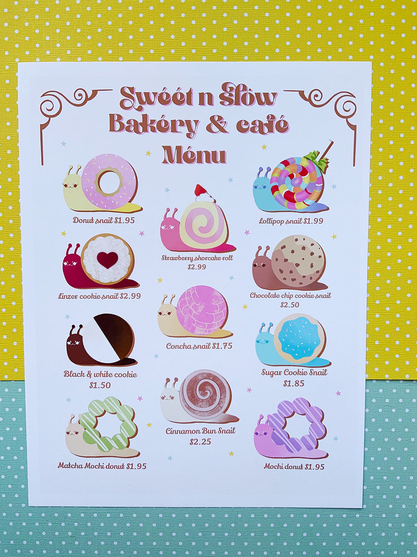 Sweet n Slow Bakery Snails art print