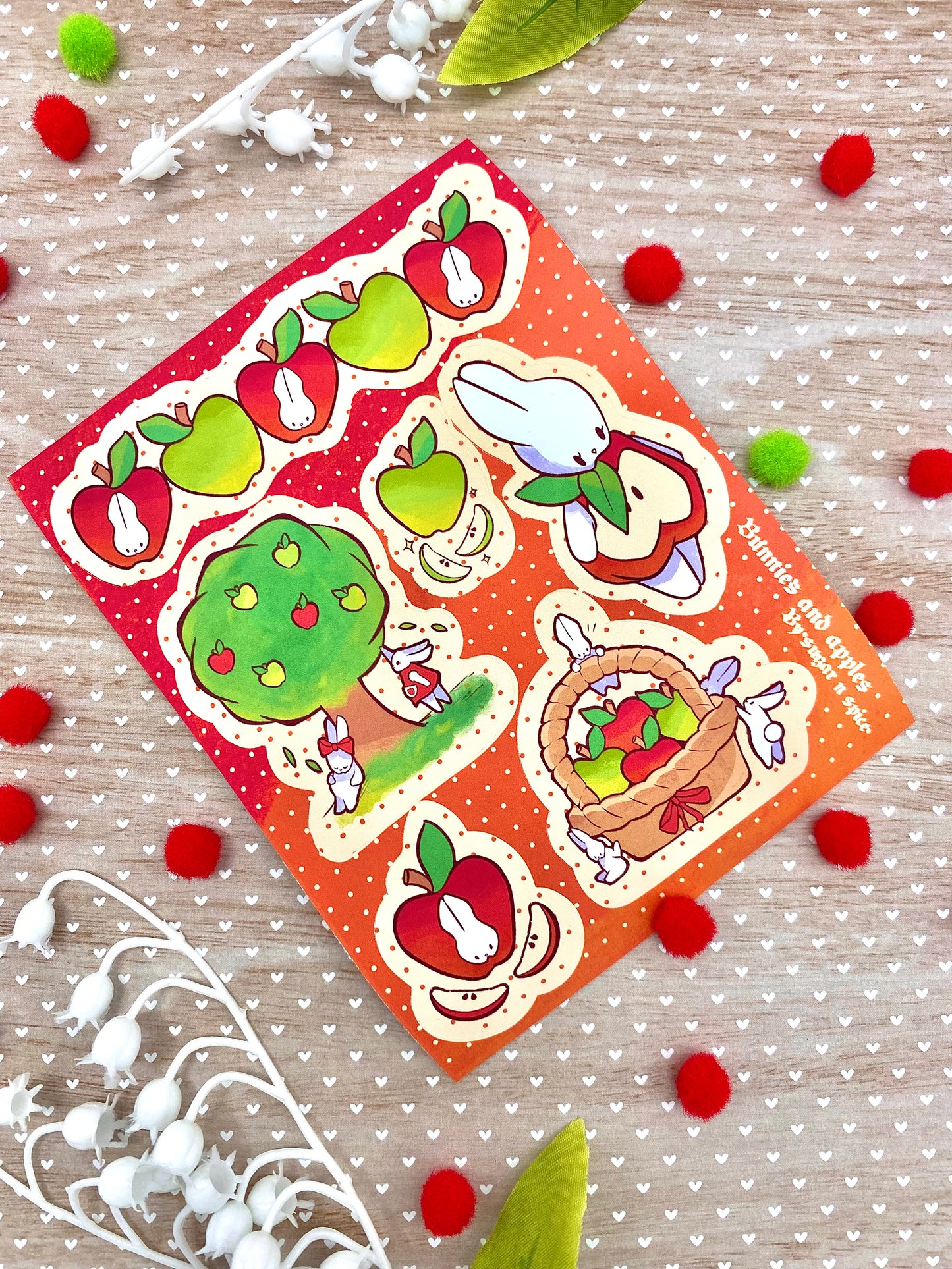 Apples x Bunnies Sticker Sheet