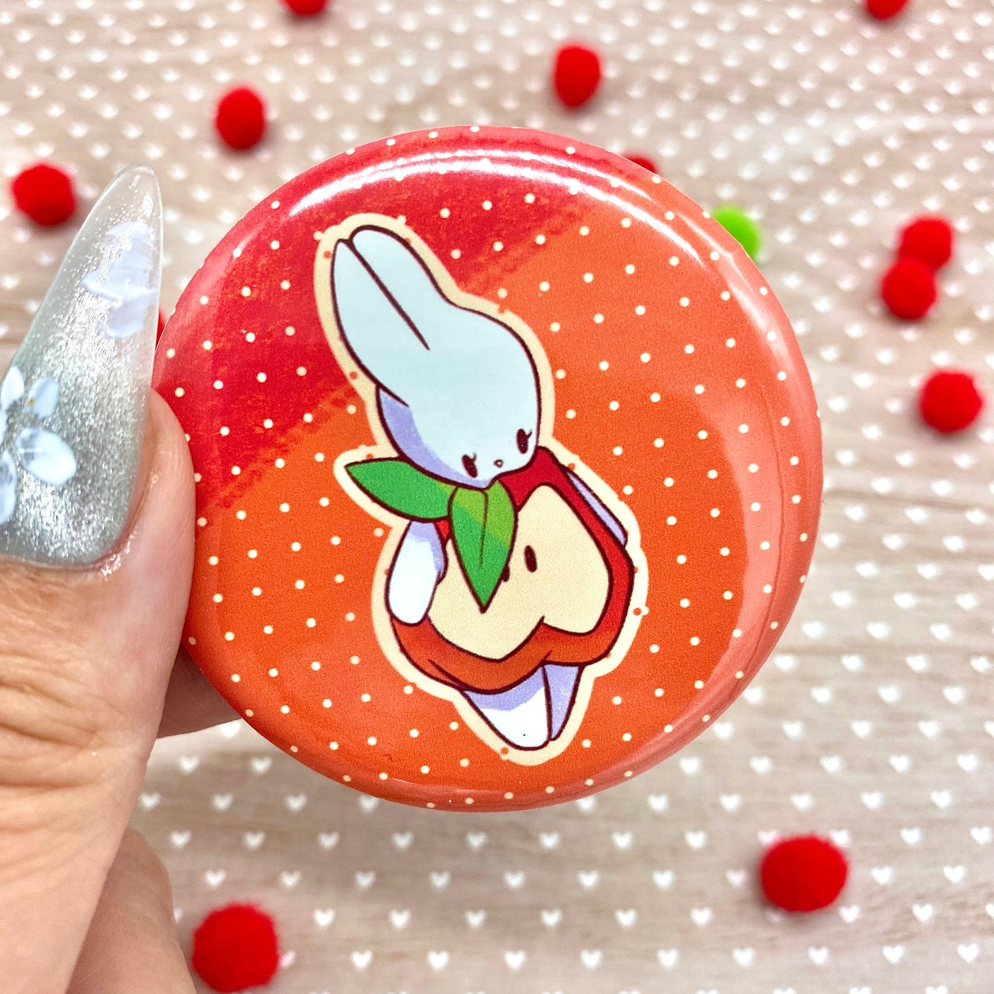 Apples x Bunnies Button Pin