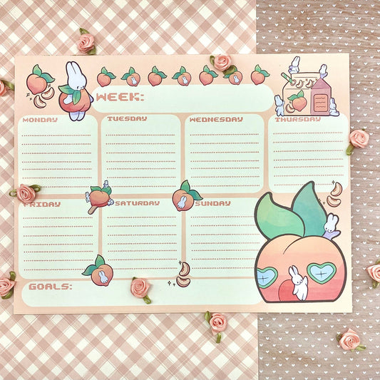 Peaches and Bunnies Weekly Planner